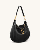 Daria Metal Pendant Embellished Shoulder Bag - Black
