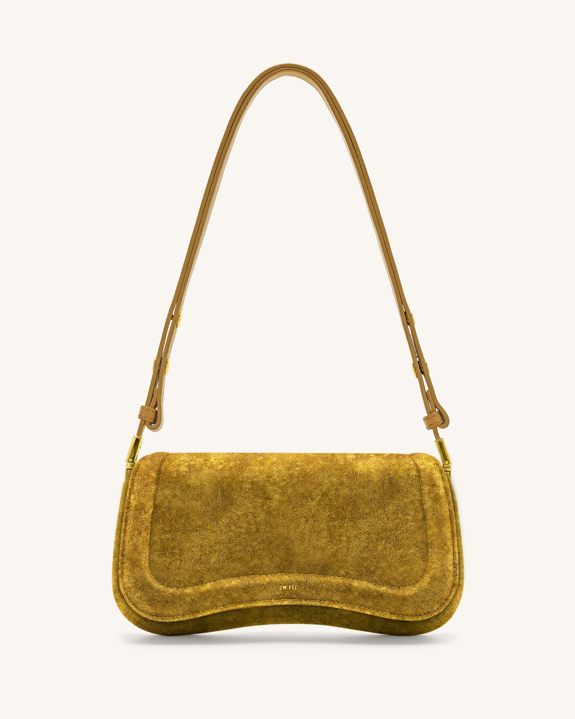 Joy Velvet Shoulder Bag - Yellow