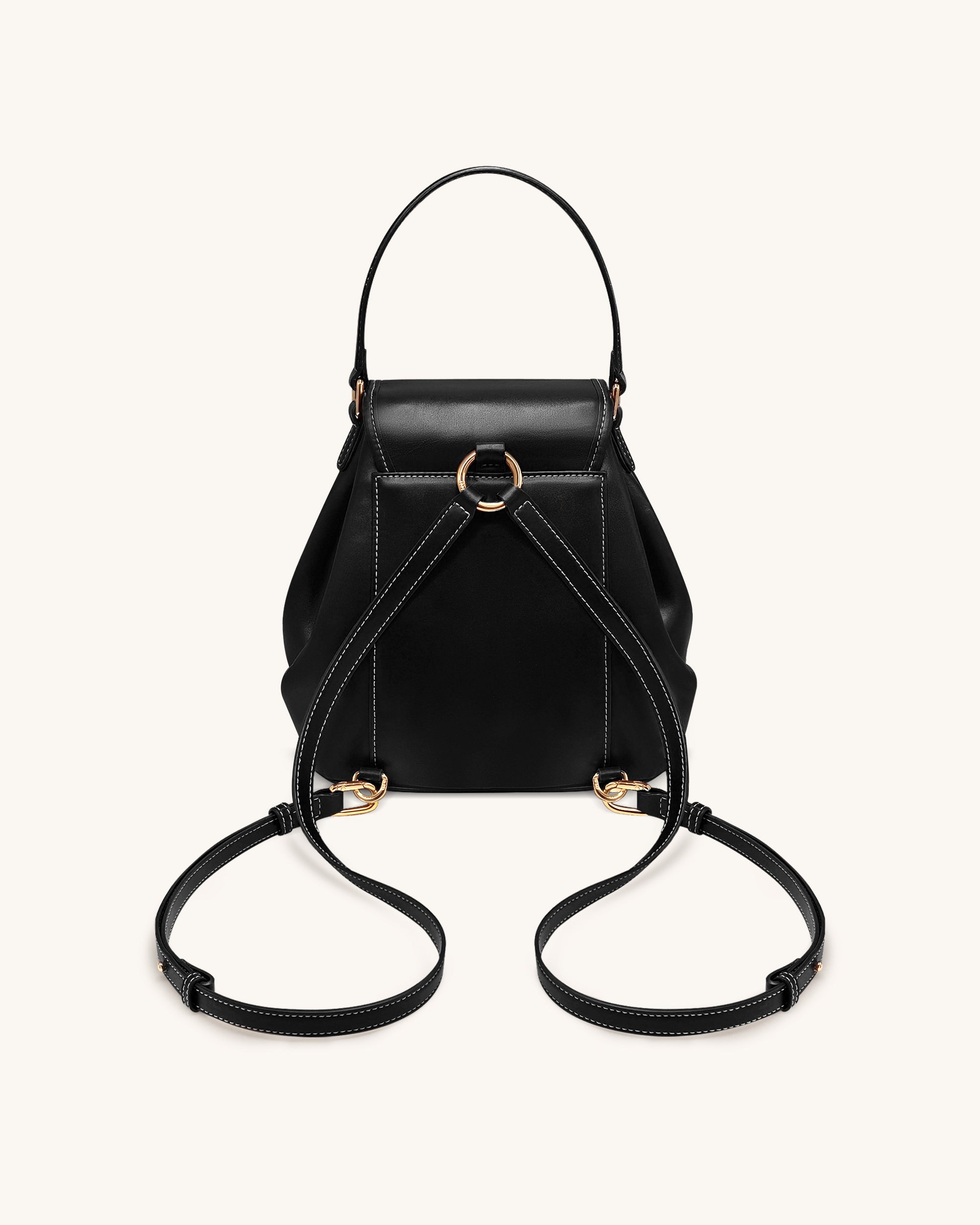 Harper Buckle Pocket Backpack - Black