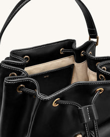 Harper Buckle Pocket Backpack - Black