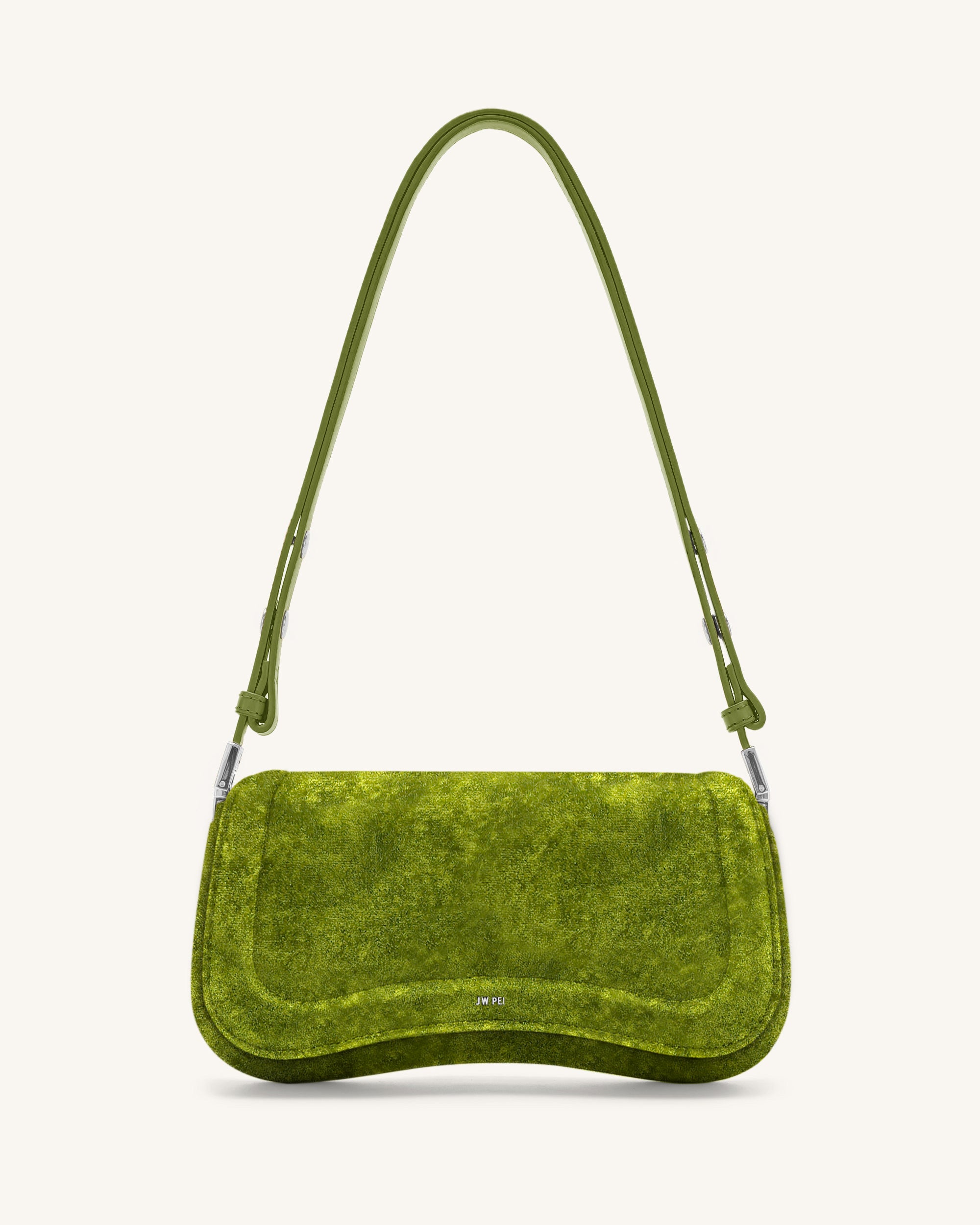 Joy Velvet Shoulder Bag - Green
