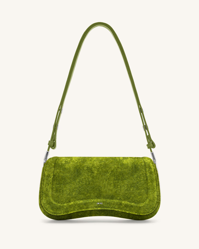 Joy Velvet Shoulder Bag - Green