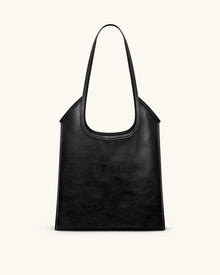 Brooke Belted Embellished Shoulder Tote Bag - Black