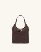 Brooke Mini Belted Embellished Top Handle Bag - Dark Brow