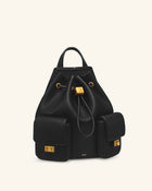 Avery Pebbled Drawstring Utility Backpack – Black