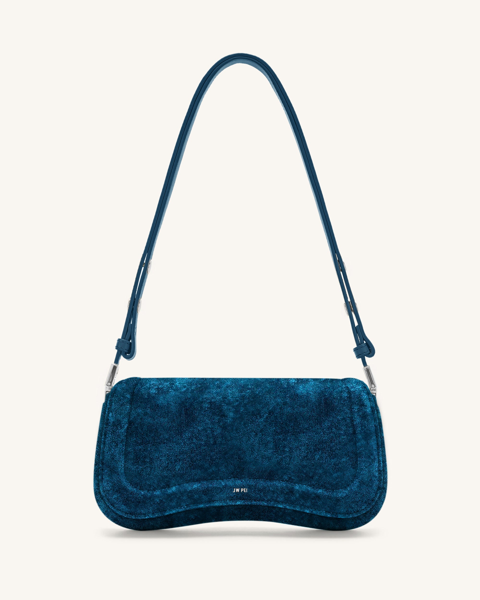 Joy Velvet Shoulder Bag - Blue