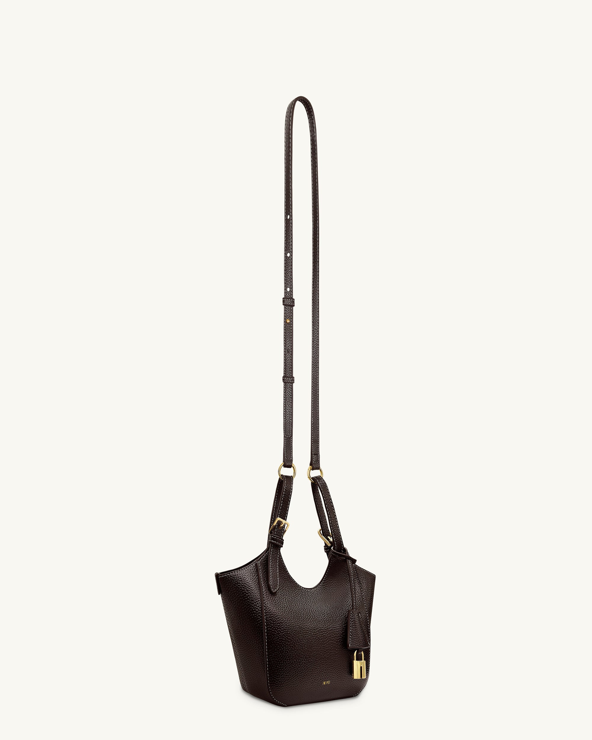 Ines Padlock Tote Bag - Dark Brown