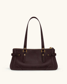 Yvette Elongated Tote Bag - Dark Brown