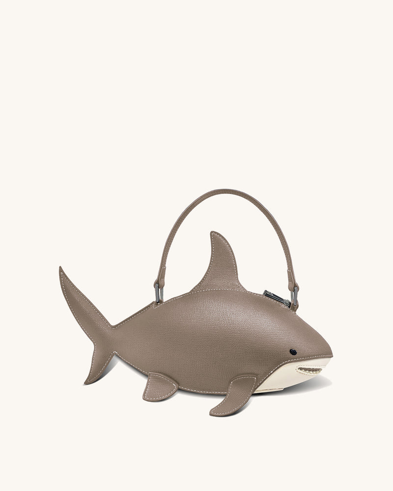 Nerys Shark Look Top Handle Bag - Light Brown