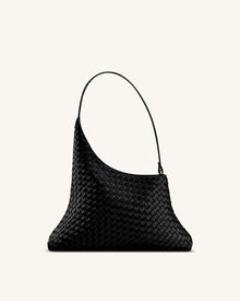 Lyra Woven Shoulder Bag - Black