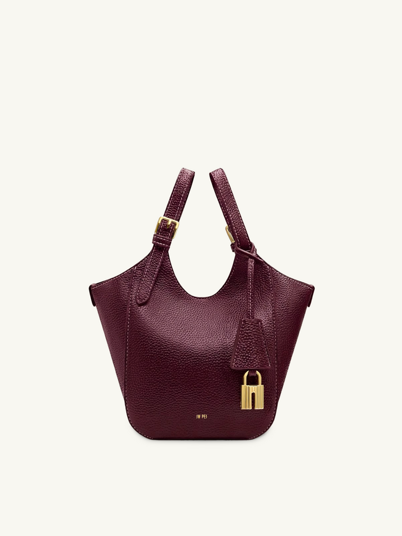 Ines Padlock Tote Bag - Burgundy