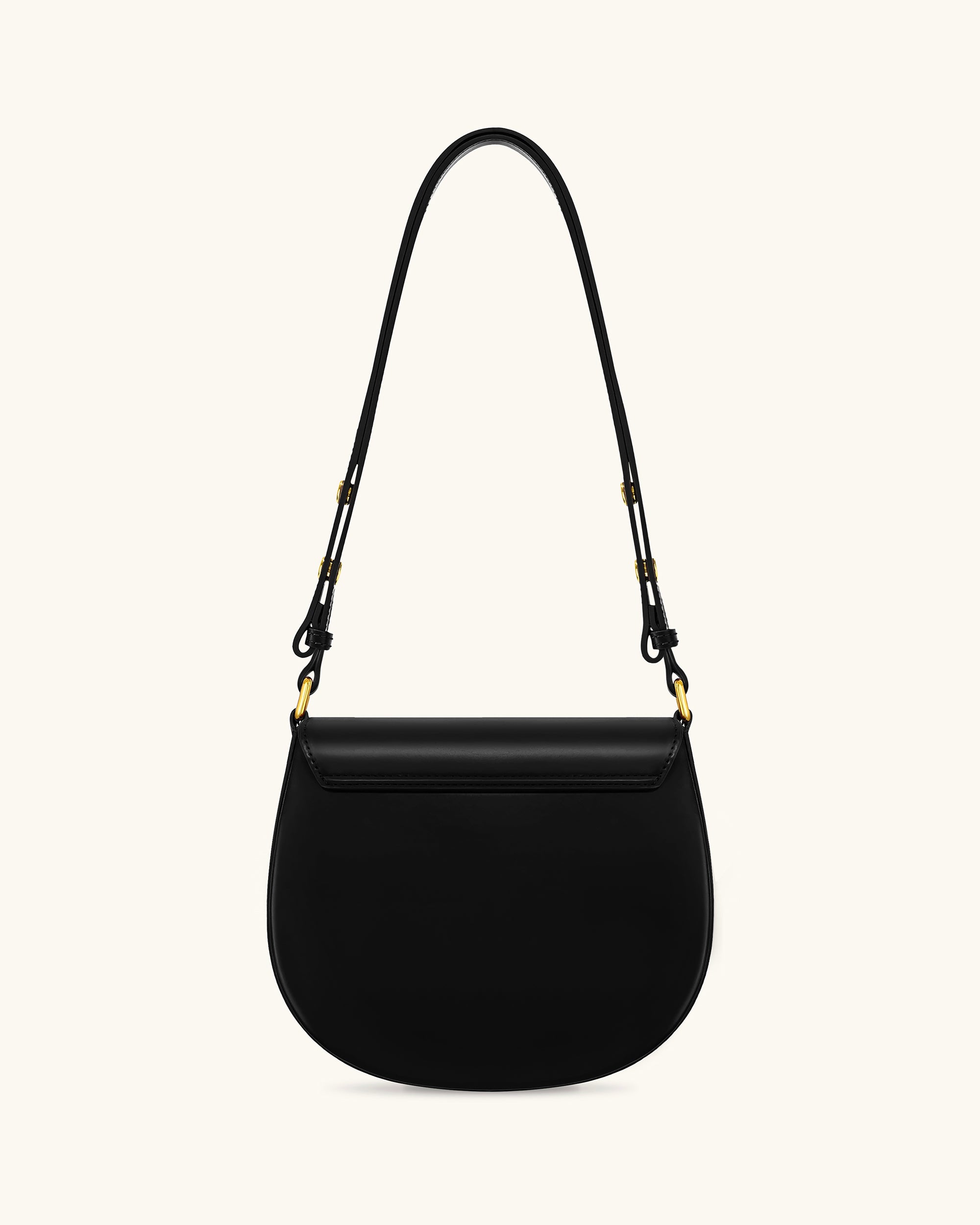 Diana Ring Flap Saddle Bag - Black
