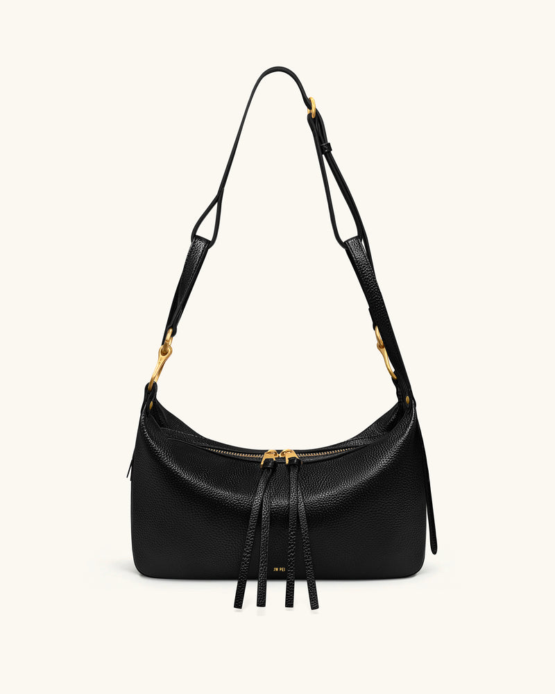 Selia Soft-Grain Crossbody Bag - Black
