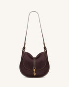 Arla Small Faux Suede Hobo Bag - Chocolate