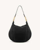 Daria Metal Pendant Embellished Shoulder Bag - Black