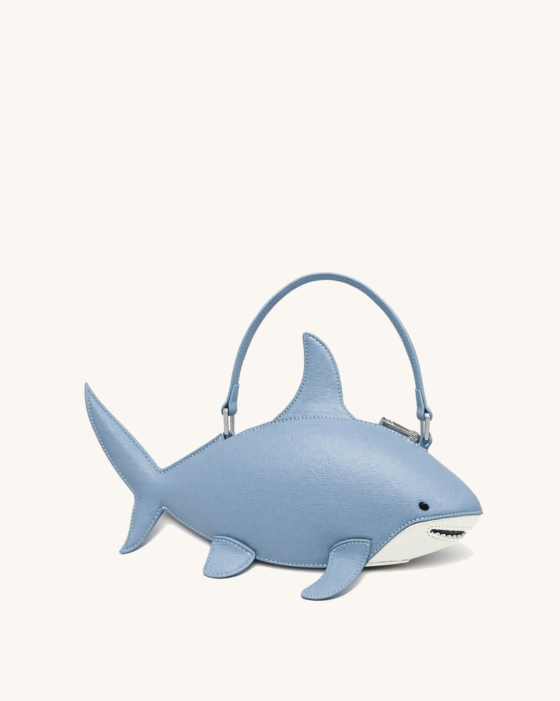 Nerys Shark Look Top Handle Bag - Light Blue