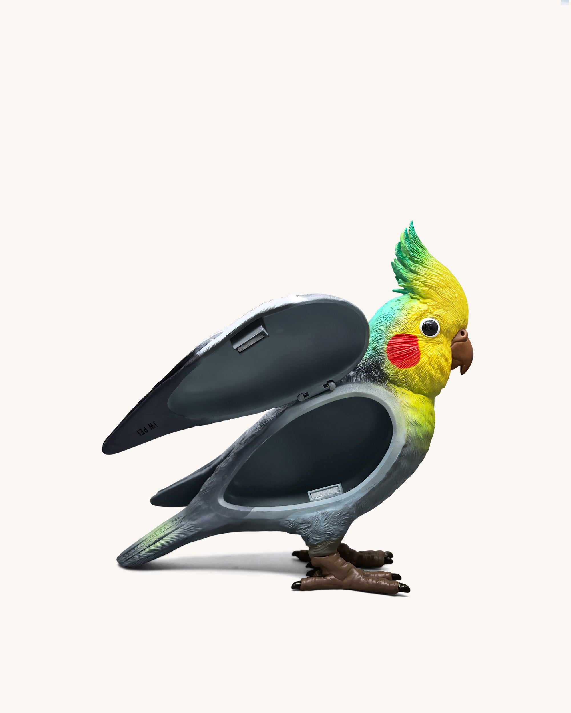 Gray Cockatiel Clutch Bag - Multicolor