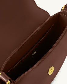 Diana Ring Flap Saddle Bag - Brown