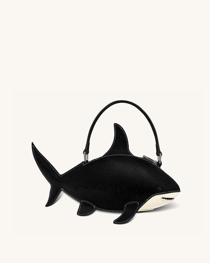 Nerys Shark Look Top Handle Bag - Black