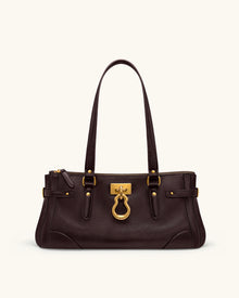 Yvette Elongated Tote Bag - Dark Brown