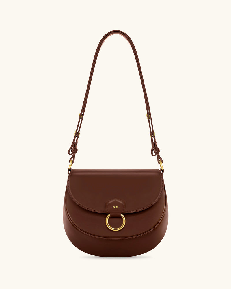 Diana Ring Flap Saddle Bag - Brown