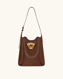 Charlene Double Buckle Hobo Bag - Brown