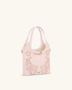 Brooke Mini Belted Embellished Orchid Beaded Top Handle Bag - Pink