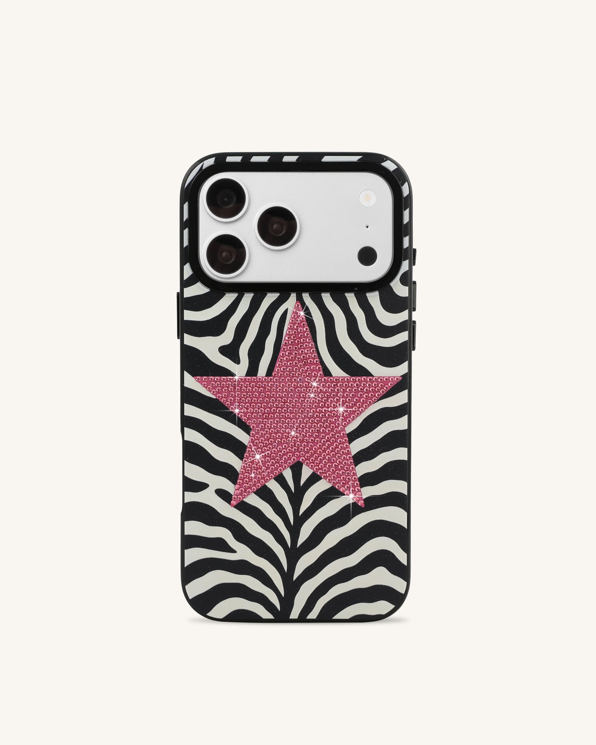 Zebra Star Phone Case - Black