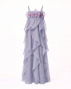 Orchid Embroidered Organza Maxi Dress - Light Purple