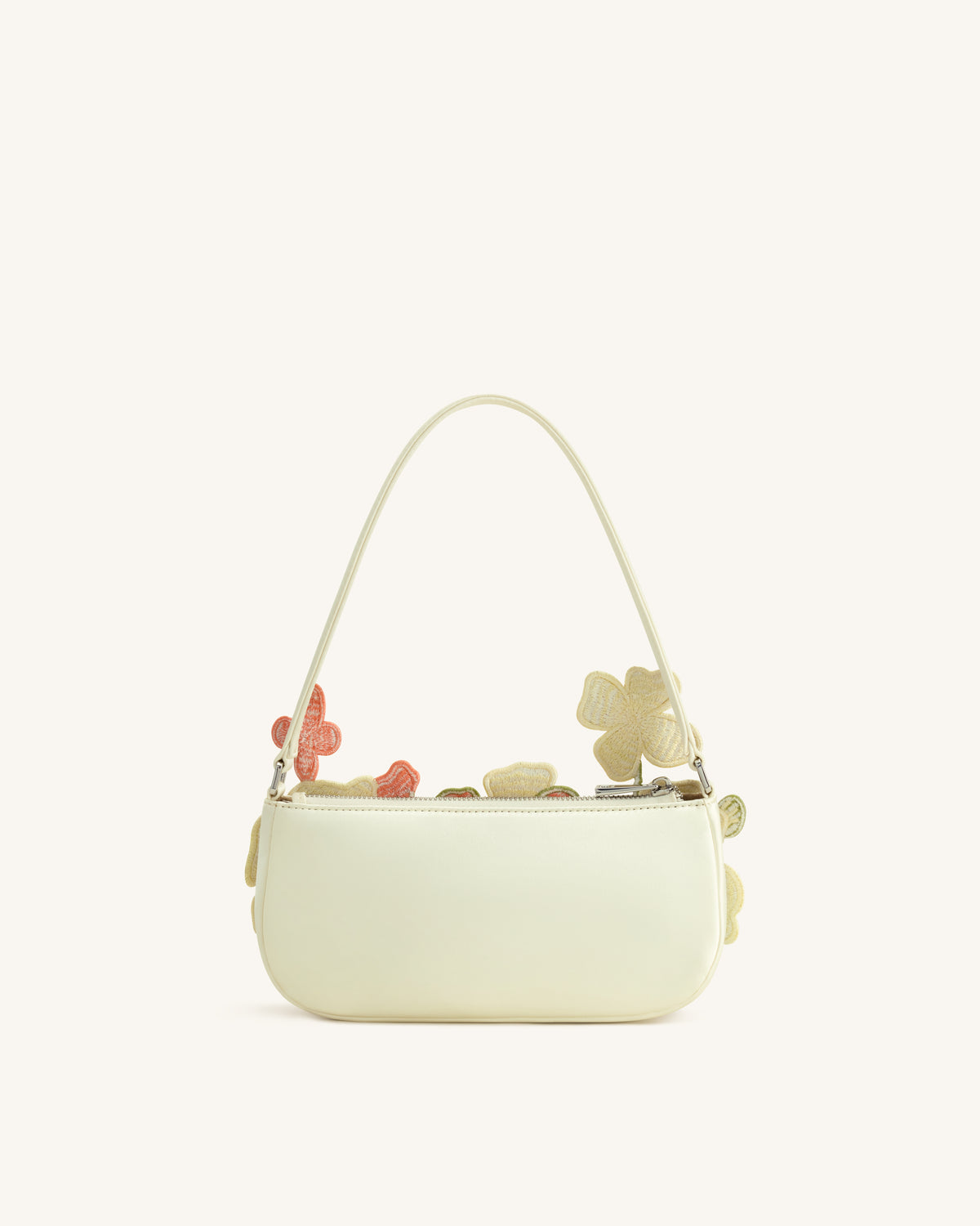 Leona Bead Embellished Shoulder Bag - Off White