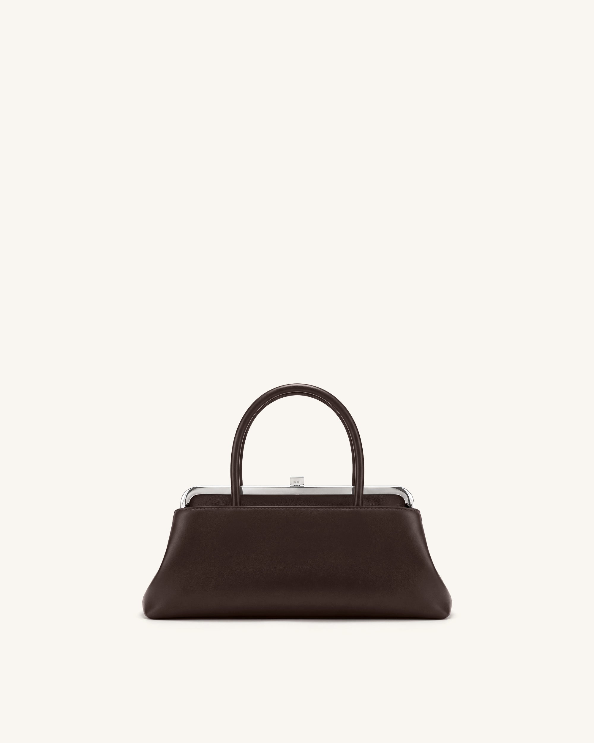 Anouk Frame Top Handle Bag - Dark Brown