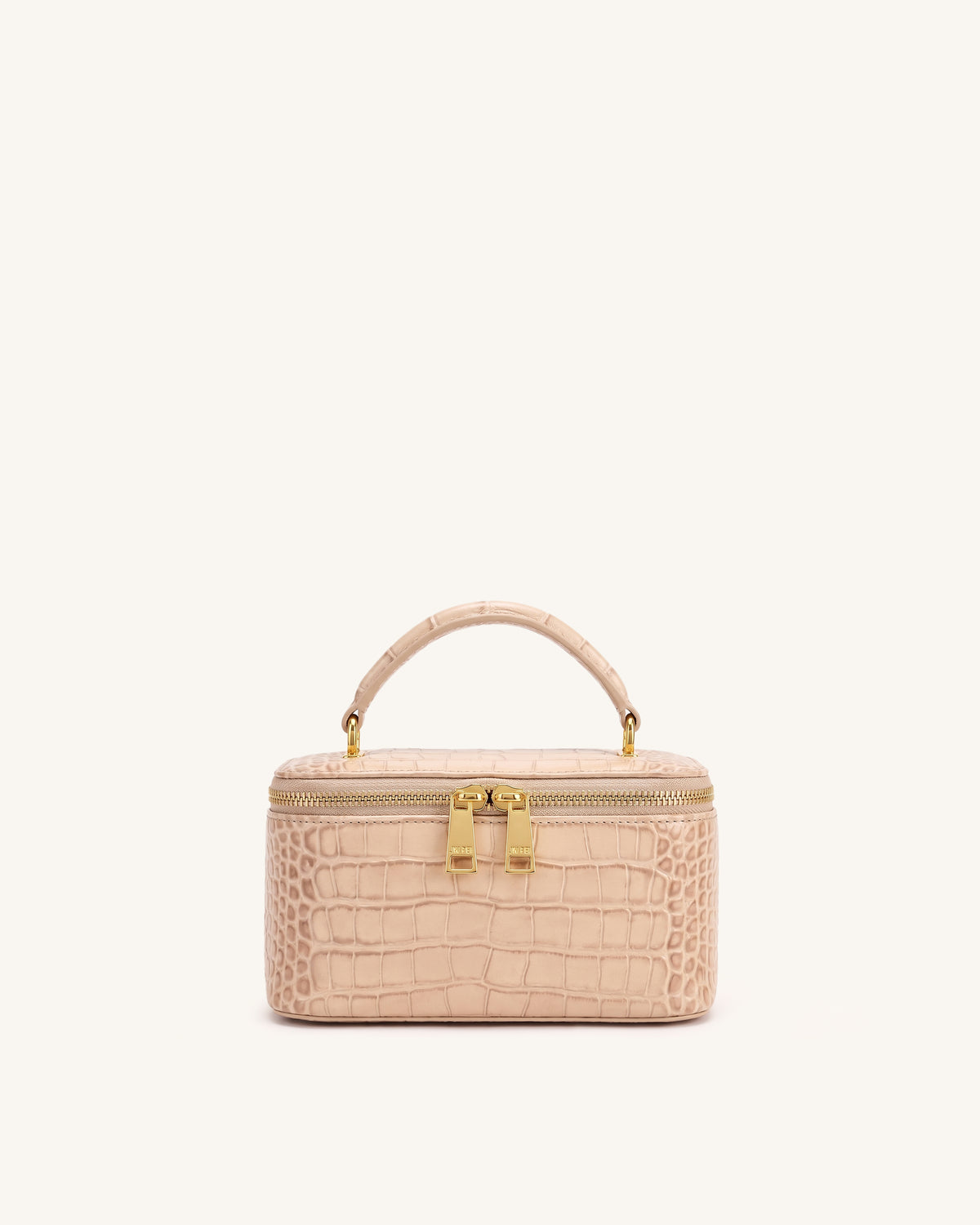 Virella Vanity Top Handle Bag - Beige Brown Croc