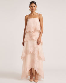 Orchid Embroidered Layered Maxi Dress - Light Pink