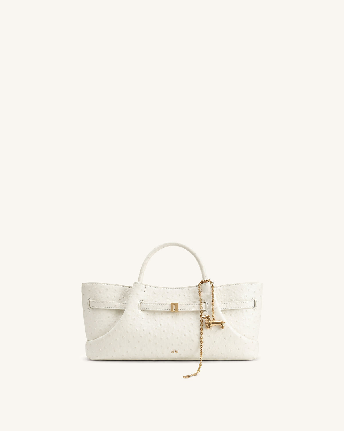Maeve Dachshund Metal Charm Tote Bag - White