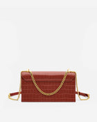 Jade Chain Bag -  Wine Red Croc
