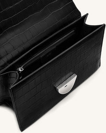 Jade Chain Bag -  Black Croc