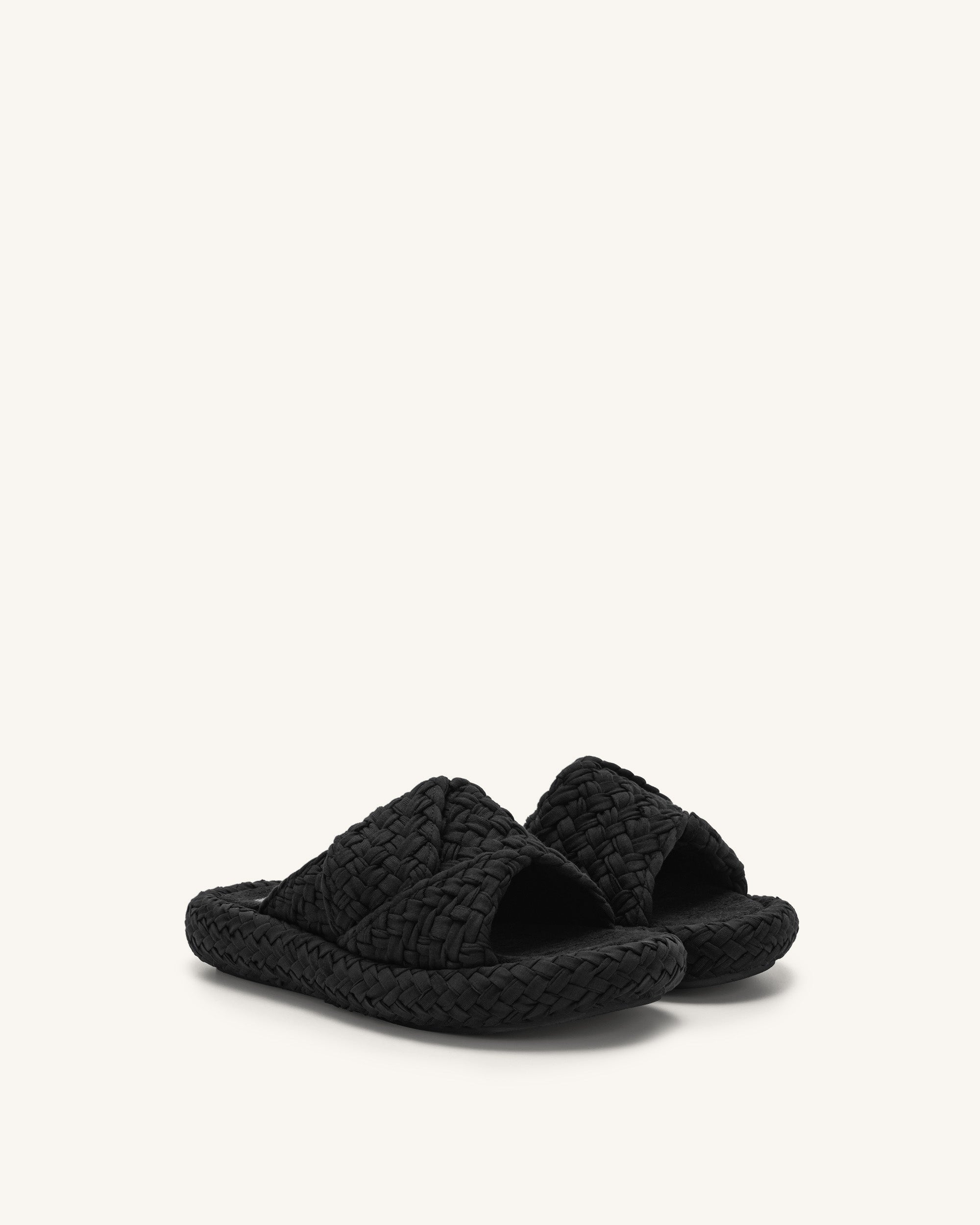 Lilah Woven Platform Sandal - Black