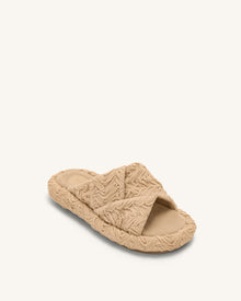 Lilah Woven Platform Sandal - Beige