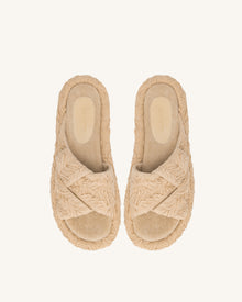 Lilah Woven Platform Sandal - Beige