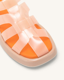 Piper Platform Sandal - Beige & Orange