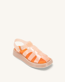 Piper Platform Sandal - Beige & Orange