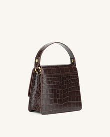 FAE Top Handle Crossbody - Nutella Croc