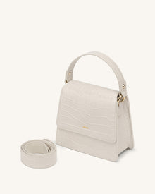 FAE Top Handle Crossbody - Ivory Croc