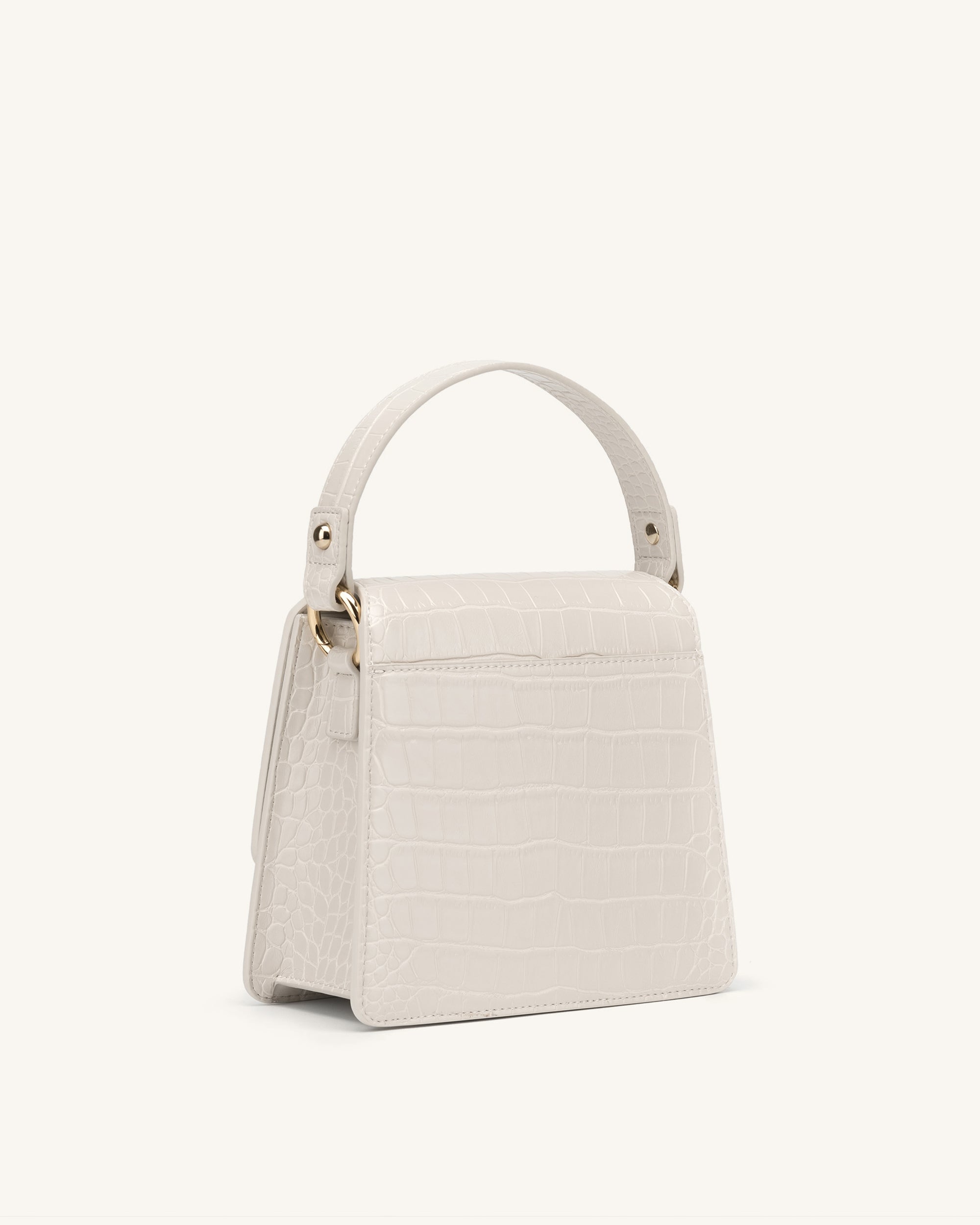 FAE Top Handle Crossbody - Ivory Croc