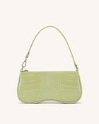 Eva Shoulder Handbag - Sage Green Croc