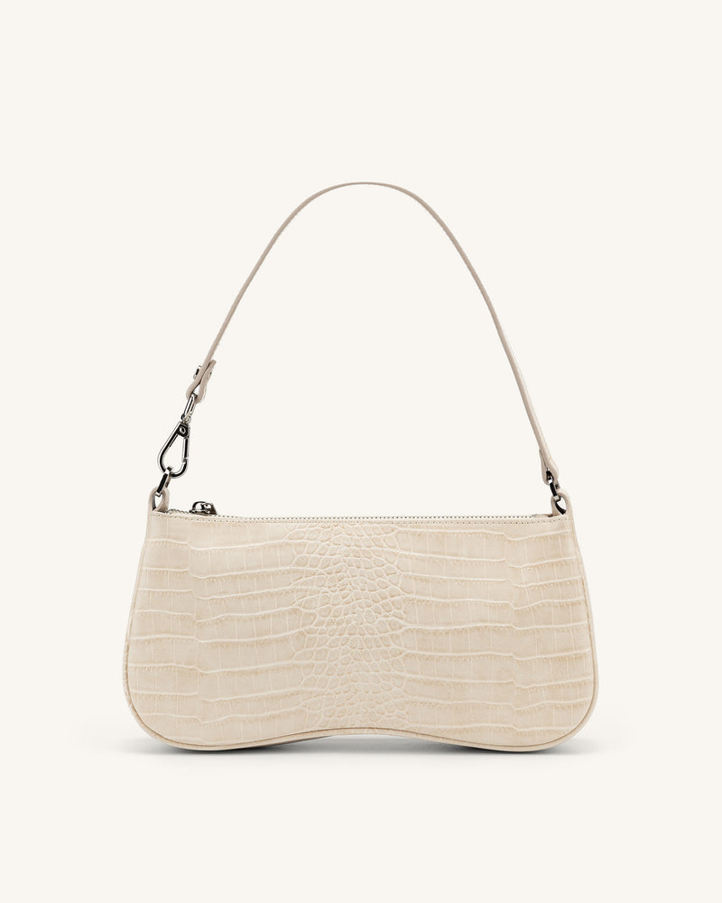 Eva Shoulder Handbag - Ivory Croc