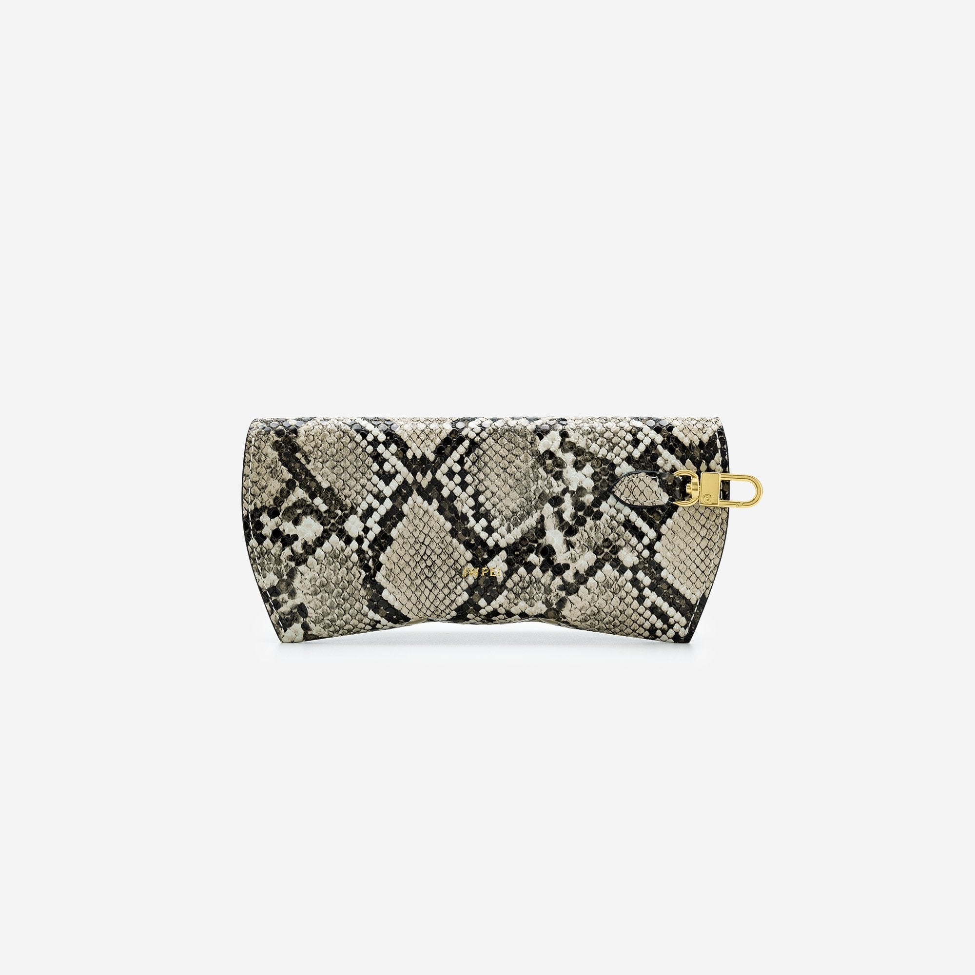 Quinn Glasses Case - Natural Snake Embossed