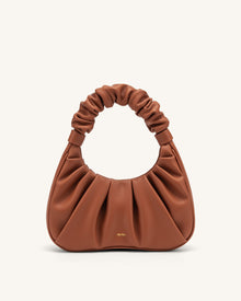 Gabbi Ruched Hobo Handbag - Nutella