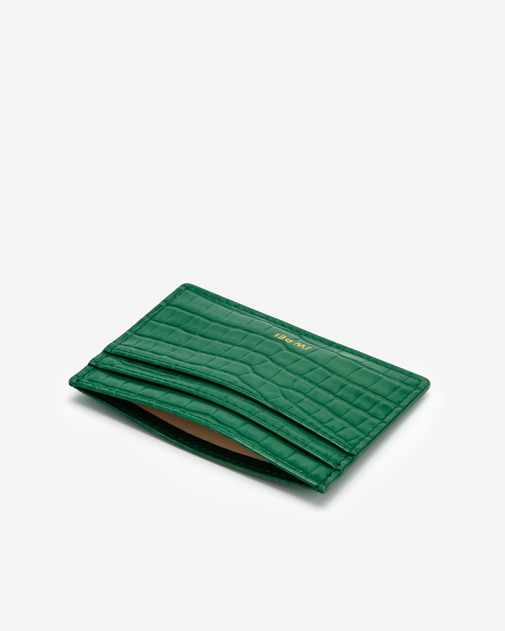 The Card Holder - Green Croc
