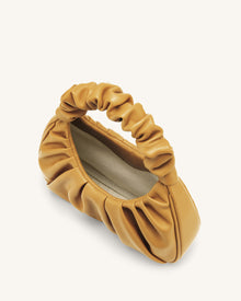Gabbi Ruched Hobo Handbag - Beer